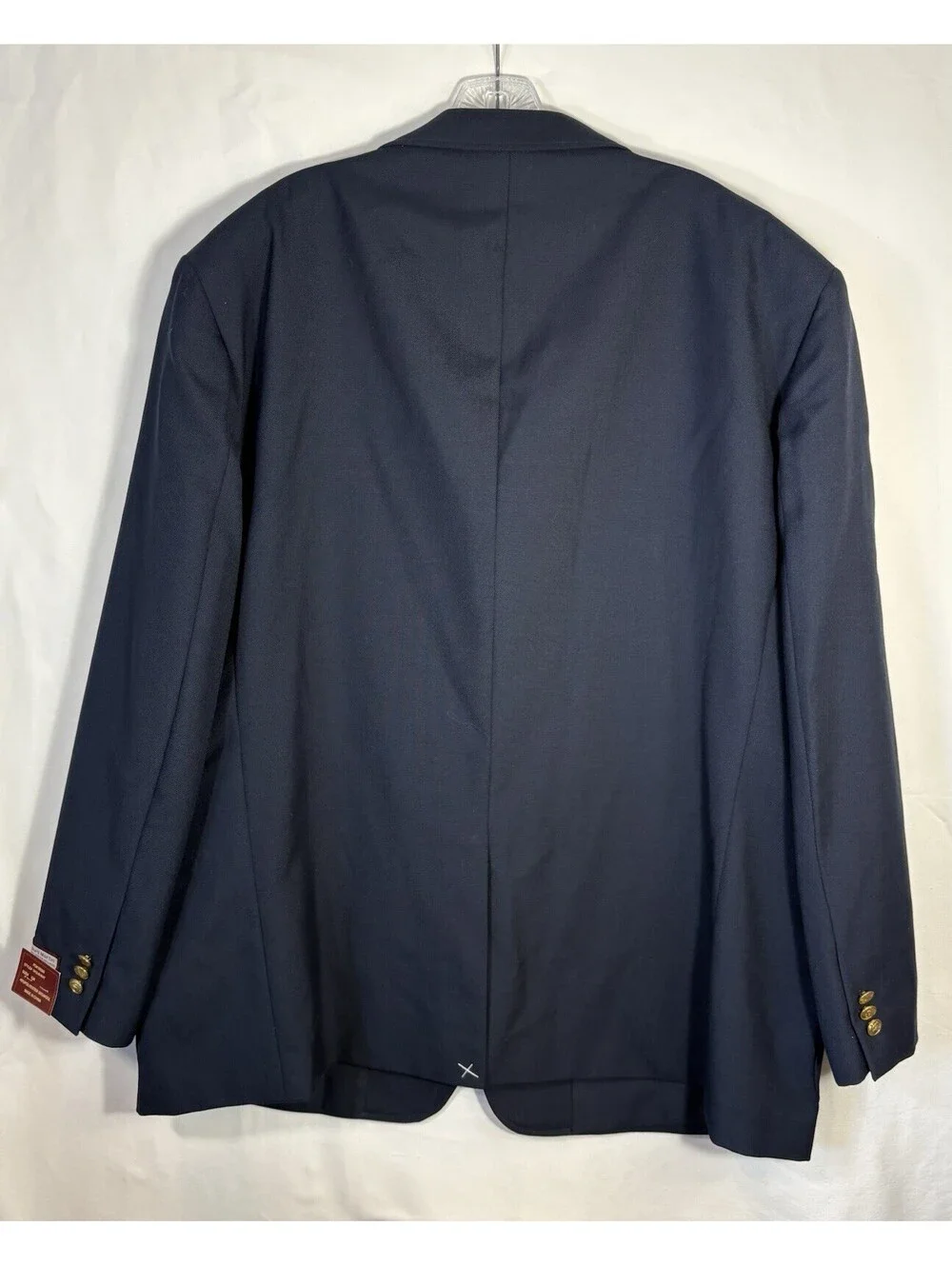 Louis Martin Navy Wool Blend Blazer Sport Coat Gold Buttons 52R NWT 2 Button